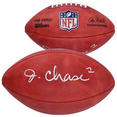 Ballon de football professionnel en couleur signé Wilson Duke par Ja'Marr Chase des Bengals de Cincinnati