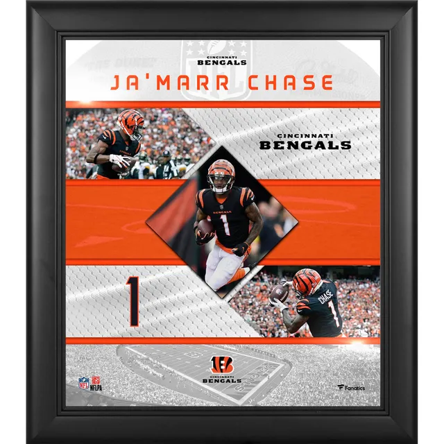 Ja'Marr Chase in Action Cincinnati Bengals Autographed 8 x 10 Framed  Football Photo