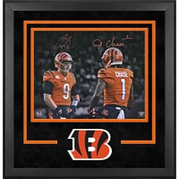 Joe Burrow & Ja'Marr Chase Cincinnati Bengals Autographed Deluxe Framed 16" x 20" Spotlight Photograph