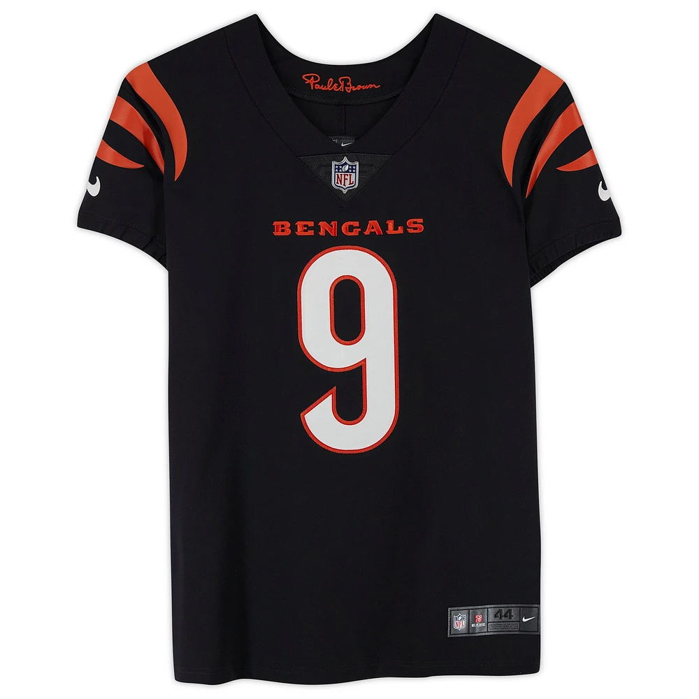 Maillot Nike Elite autographié par Joe Burrow Black des Bengals de Cincinnati