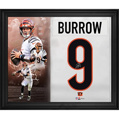 Joe Burrow Cincinnati Bengals Autographed 20" x 24" White Limited Jersey Number Collage