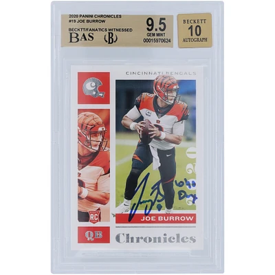 Carte de recrue autographiée 2020 Panini Chronicles #19 Beckett Fanatics Witnessed Authenticated 9.5/10 avec inscription « Who Dey » - Sous-grades 9.5,9.5,9.5,10