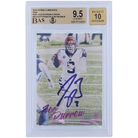 Carte de recrue autographiée Panini Luminance Pink #201 Beckett 2020 des Bengals de Cincinnati signée Joe Burrow et authentifiée par des fanatiques de Beckett, 9,5/10