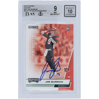 Carte de recrue 9/10 authentifiée 2020 Panini Playoff Kick Off #201 Beckett Fanatics Witnessed 9.5,8.5,9,9.5 - Sous-grades