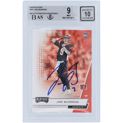 Carte de recrue 9/10 authentifiée 2020 Panini Playoff #201 Beckett Fanatics Witnessed 9.5,9,8.5,9.5 - Sous-grades