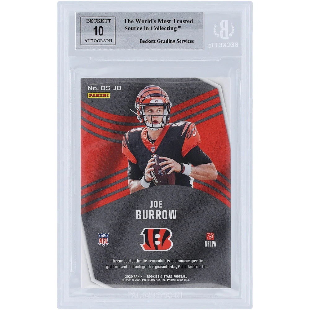 Carte de recrue Panini 2020 autographiée par Joe Burrow des Bengals de Cincinnati, habillée pour le succès #DS-JB #4/75 BGS authentifiée 8,5/10