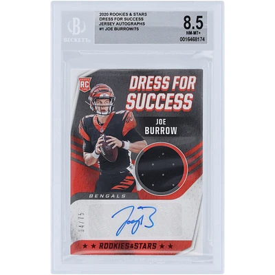 Carte de recrue Panini 2020 autographiée par Joe Burrow des Bengals de Cincinnati, habillée pour le succès #DS-JB #4/75 BGS authentifiée 8,5/10