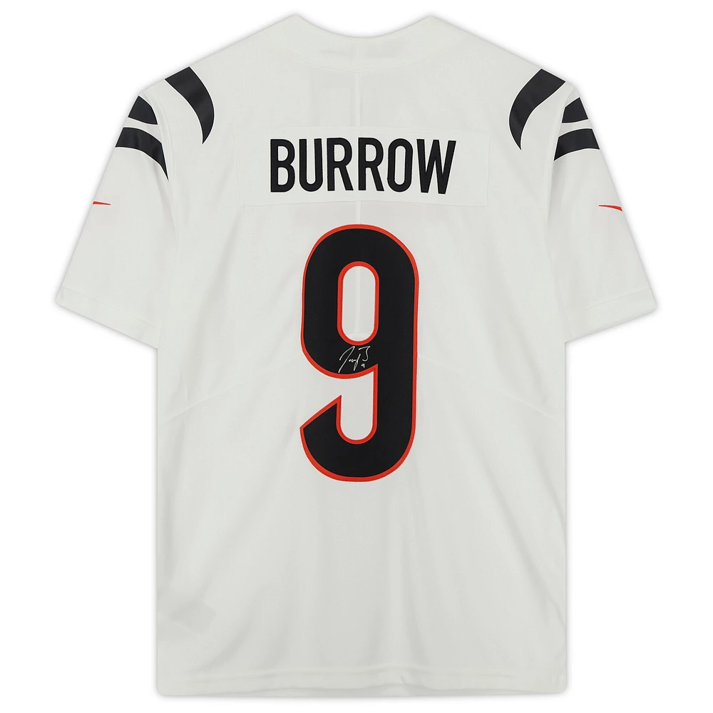 Maillot Nike Vapor Limited blanc dédicacé par Joe Burrow des Bengals de Cincinnati