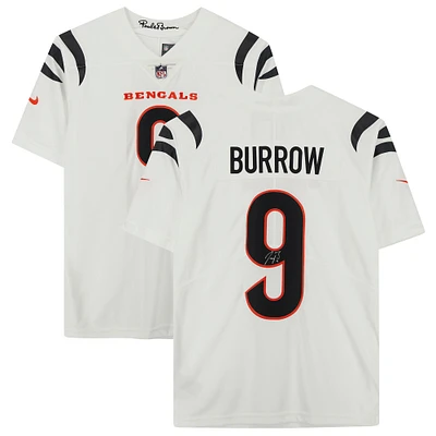 Maillot Nike Vapor Limited blanc dédicacé par Joe Burrow des Bengals de Cincinnati