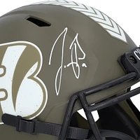 Casque réplique autographié Riddell 2022 Salute To Service Speed ​​des Bengals de Cincinnati par Joe Burrow