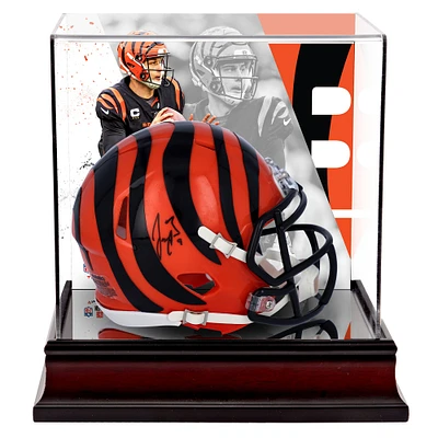 Casque Riddell Speed ​​Mini autographié par Joe Burrow des Cincinnati Bengals avec étui de luxe pour mini casque