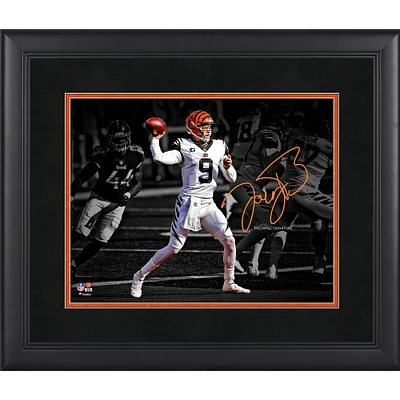Joe Burrow Cincinnati Bengals Framed 11" x 14" Spotlight Photograph - Facsimile Signature