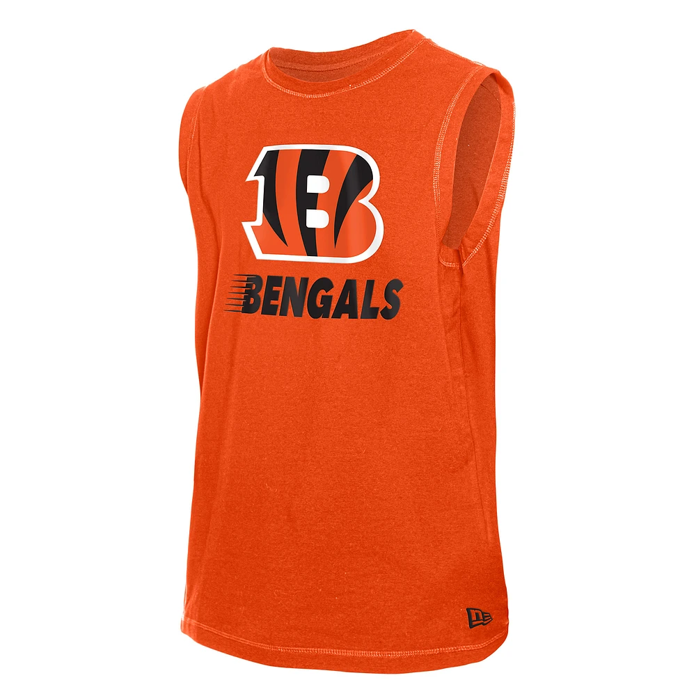 Débardeur orange Cincinnati Bengals Leisure Collection de New Era pour homme
