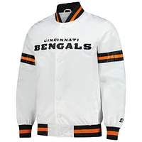 Men's Starter  White Cincinnati Bengals Scout Full-Snap Varsity Jacket