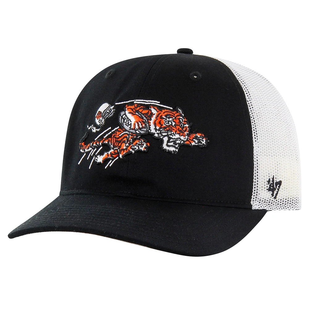 Men's '47 Black/White Cincinnati Bengals Team Unstructured Trucker Adjustable Hat