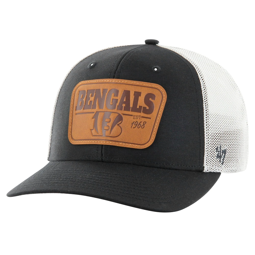 Men's '47 Black/White Cincinnati Bengals Thrash Trophy Flex Hat