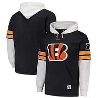 Men's '47 Black Cincinnati Bengals Big & Tall Lacer Pullover Hoodie