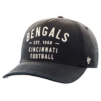 Men's '47 Black Cincinnati Bengals Dusted Laramie Unstructured Hitch Adjustable Hat