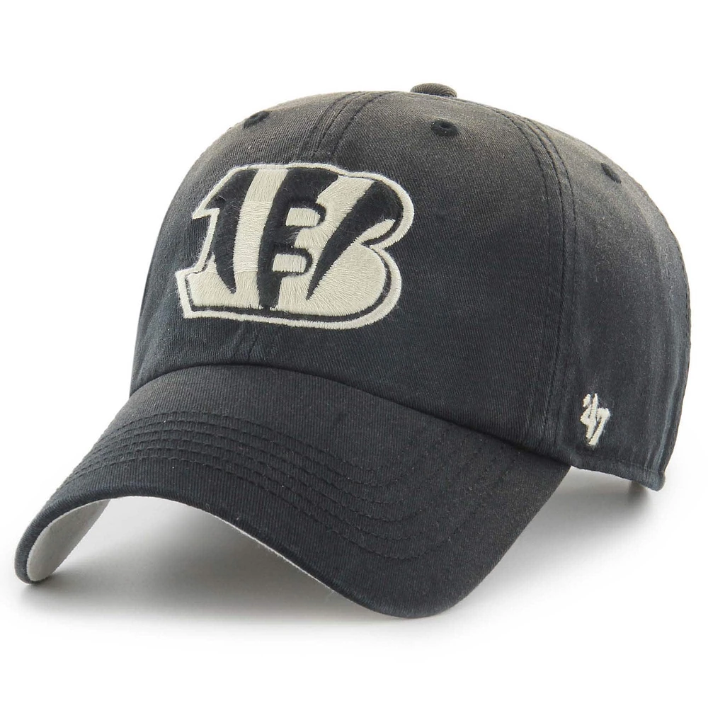 Casquette ajustable Dusted Relaxed Clean Up noire Cincinnati Bengals '47 pour homme