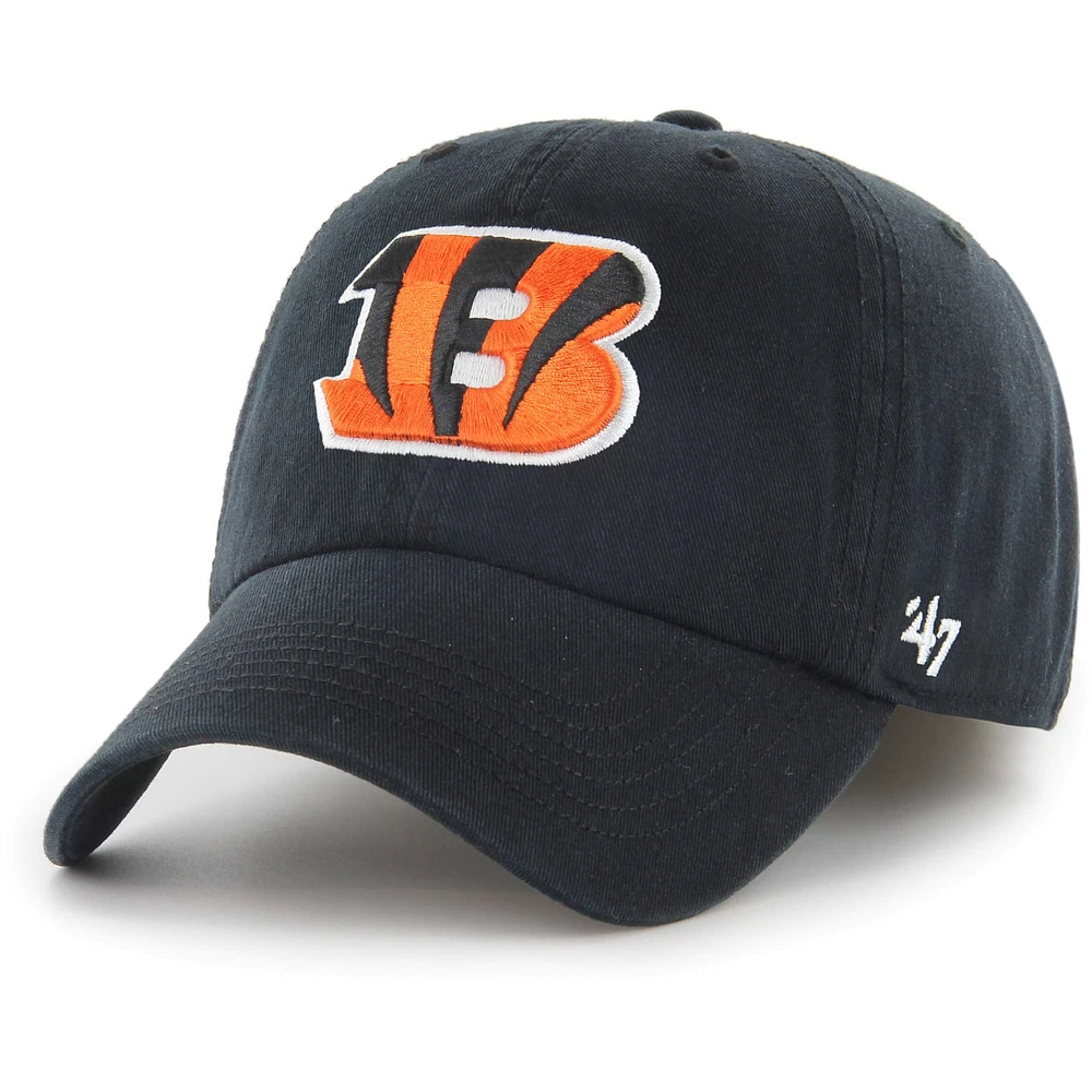 Men's '47 Black Cincinnati Bengals Franchise Logo Fitted Hat