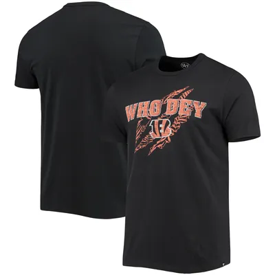 Men's '47 Black Cincinnati Bengals Throwback Lockup Slub T-Shirt