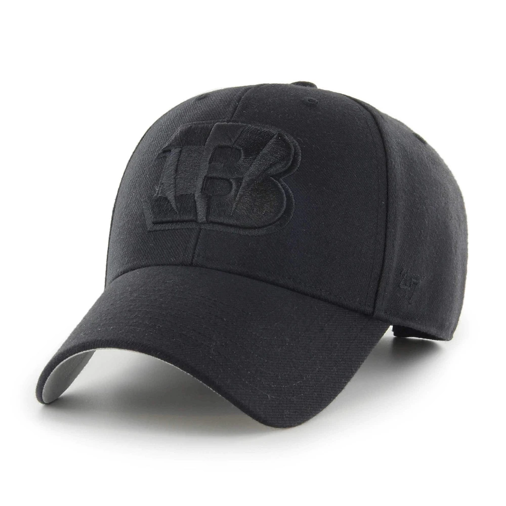 Men's '47 Black Cincinnati Bengals  Tonal MVP Adjustable Hat