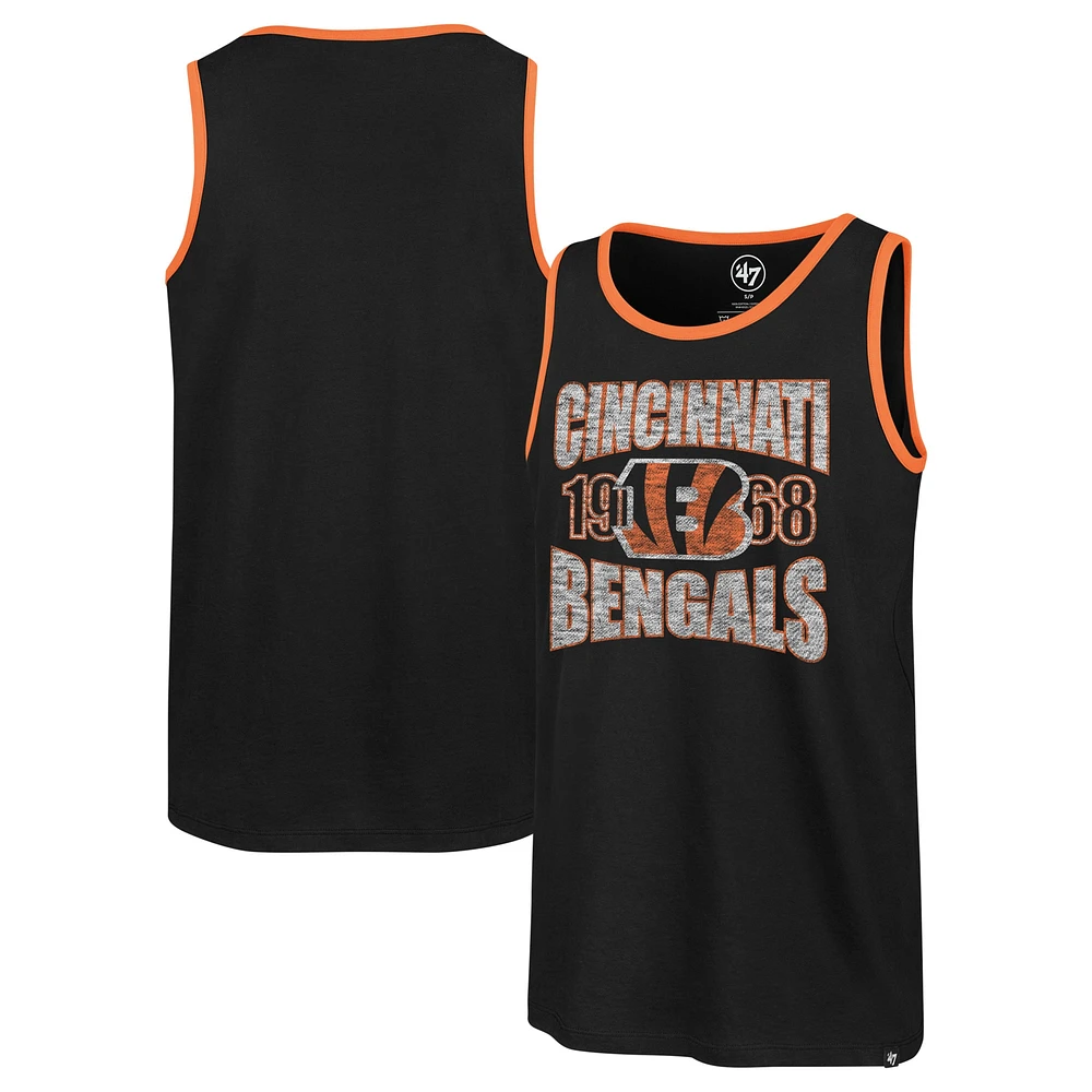 Men's '47 Black Cincinnati Bengals Upload Franklin Tank Top