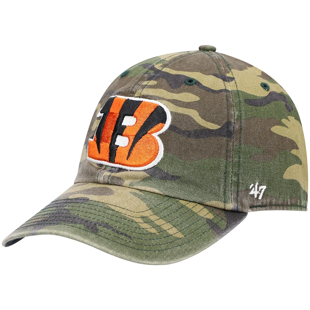 Casquette réglable '47 Camo Cincinnati Bengals Woodland Clean Up pour homme