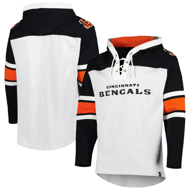 Men's Antigua Heather Gray Cincinnati Bengals Victory Chenille Pullover Sweatshirt Size: Large