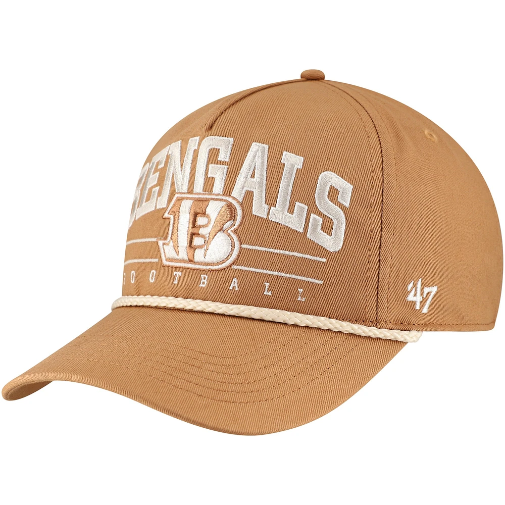 Casquette ajustable Roscoe Rope Hitch pour homme, couleur tan, '47, Cincinnati Bengals