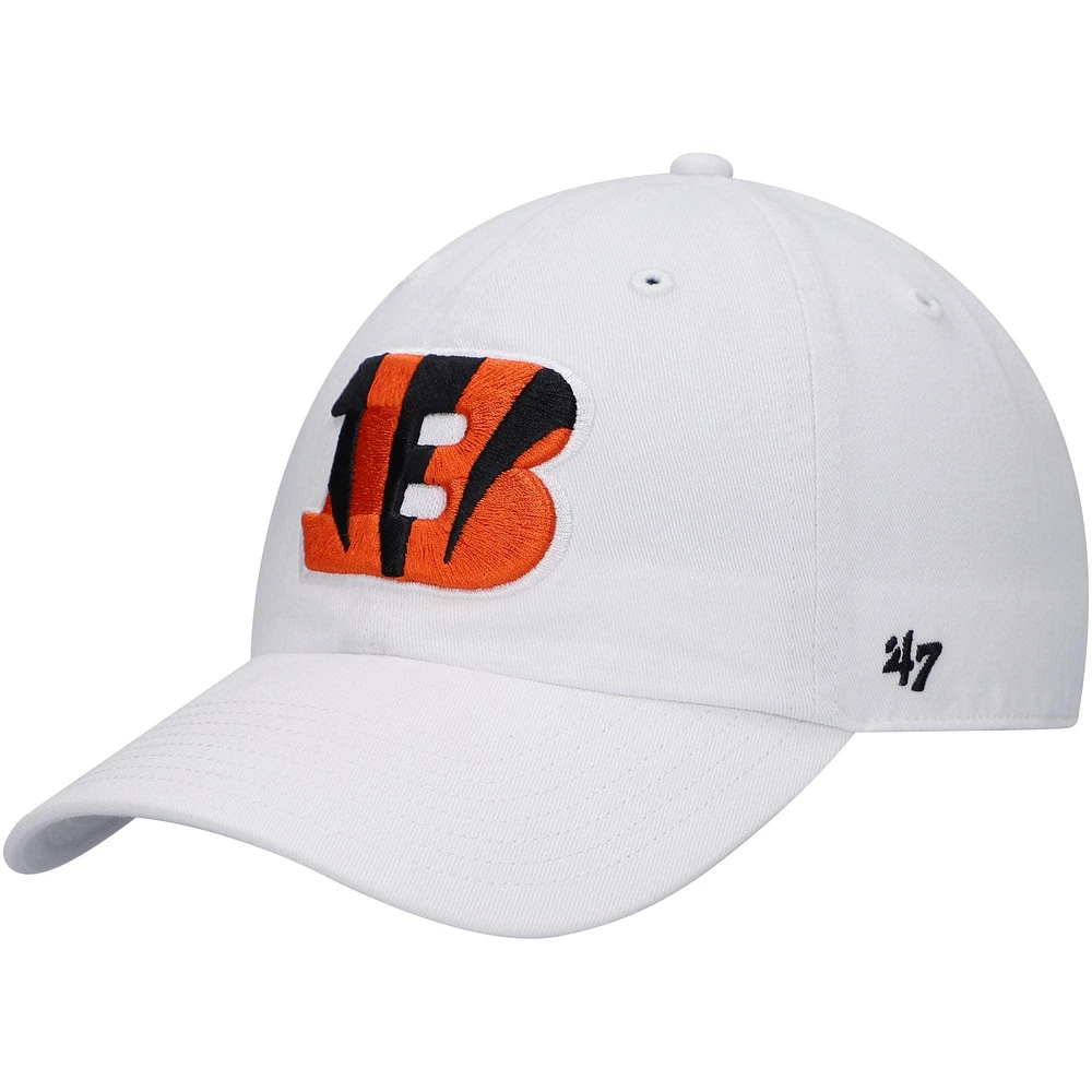 Men's '47 White Cincinnati Bengals Clean Up Adjustable Hat