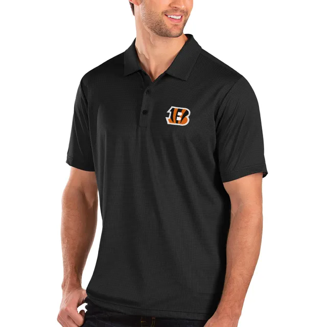 Mens NFL Team Apparel CINCINNATI BENGALS Football Polo Golf Shirt BLAC –