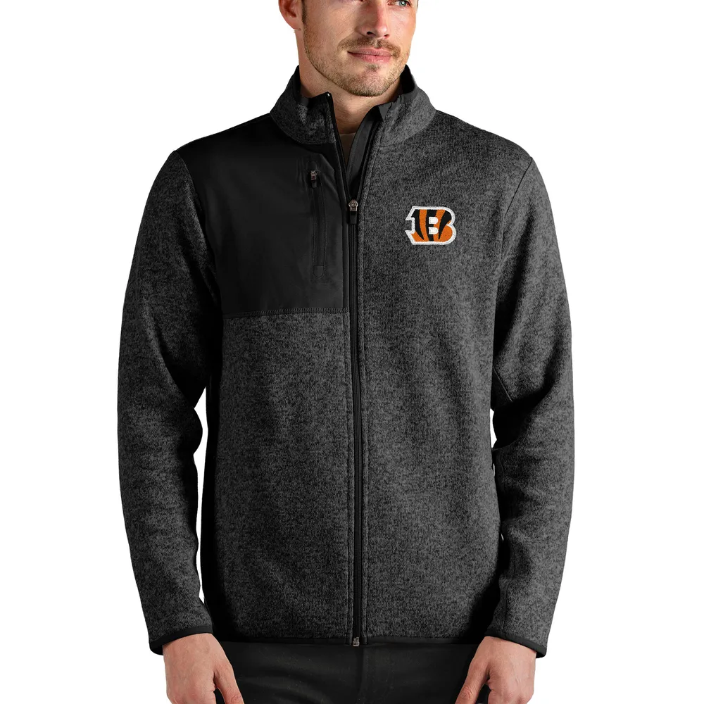 Officially Licensed NFL Men's Cincinnati Bengals Black Full-Zip