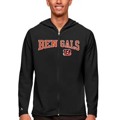 Men's Antigua White Cincinnati Bengals Victory Pullover Hoodie Size: Medium