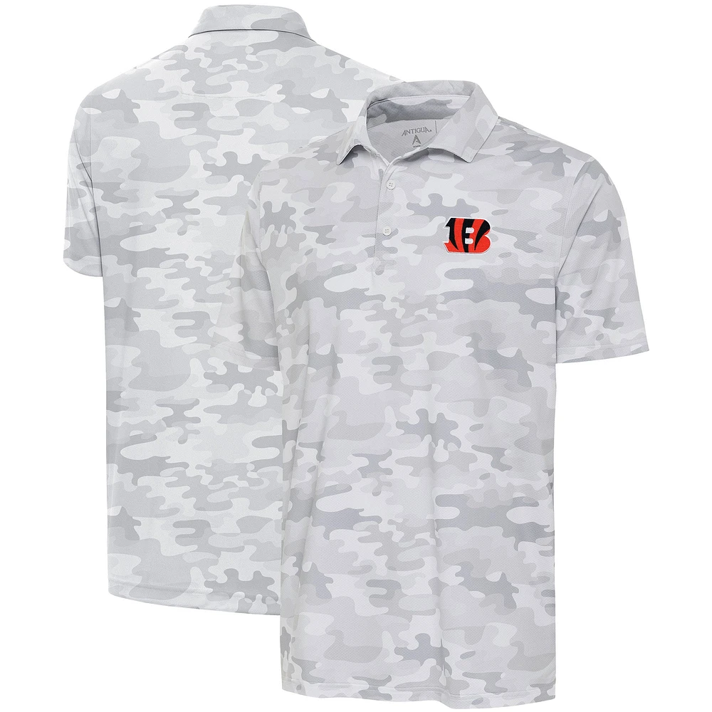 Polo Antigua blanc Cincinnati Bengals Collide pour hommes