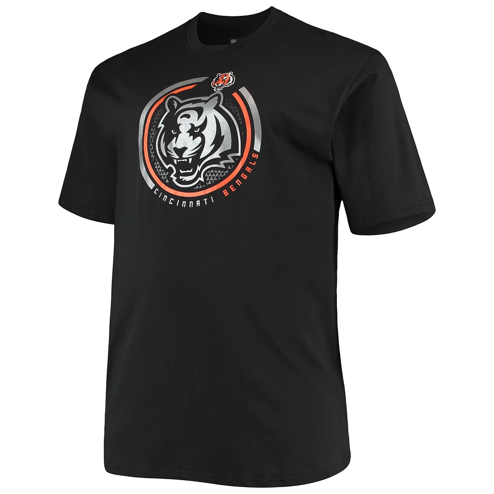 Men's Black Cincinnati Bengals Big & Tall Color Pop T-Shirt