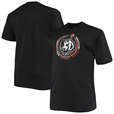 Men's Black Cincinnati Bengals Big & Tall Color Pop T-Shirt