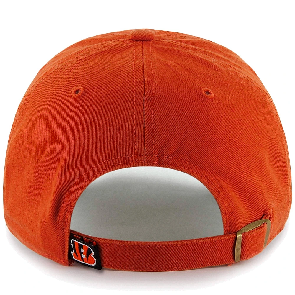 Casquette ajustable Cincinnati Bengals '47 Brand Orange Cleanup pour homme
