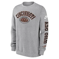 Men's Cincinnati Bengals  Nike Charcoal Rewind Club Pullover Sweatshirt