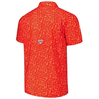 Men's Columbia PFG Orange Cincinnati Bengals Super Slack Tide Omni-Wick Button-Up Shirt