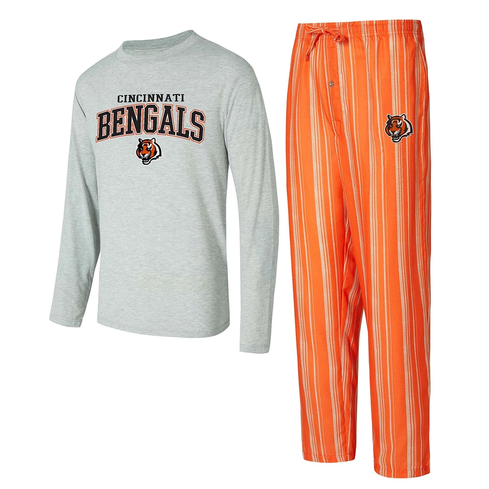 Ensemble de nuit pour homme Concepts Sport Cincinnati Bengals Petition avec t-shirt à manches longues et pantalon