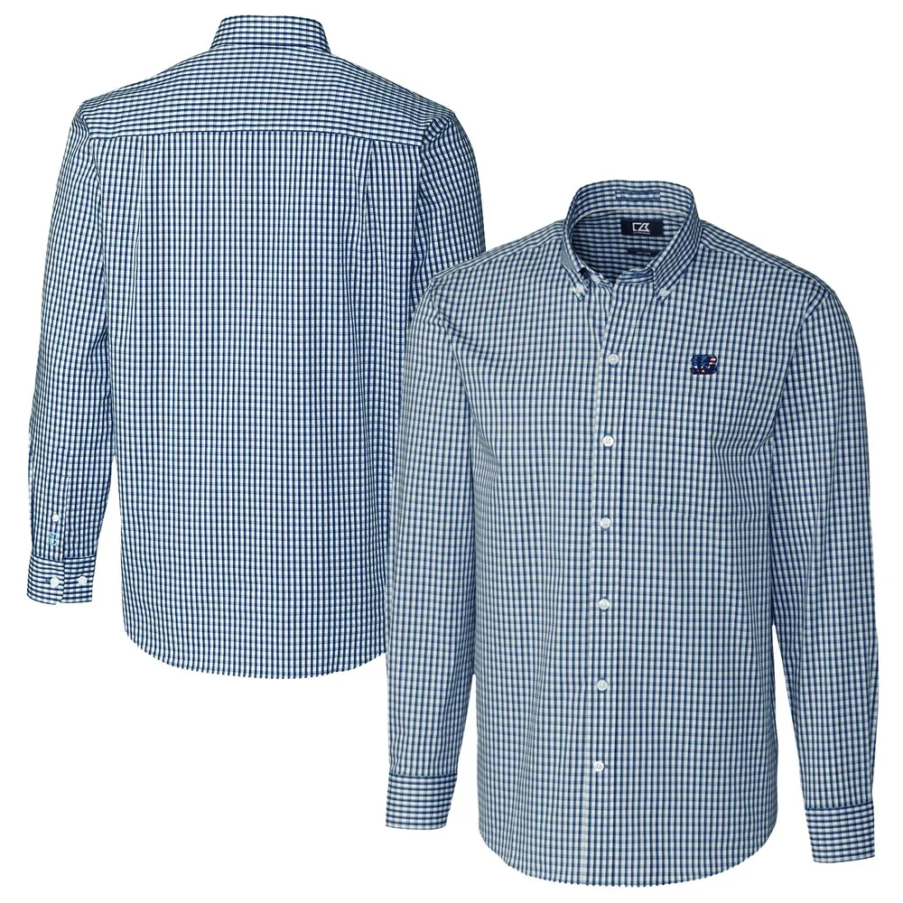 Lids Cincinnati Bengals Cutter & Buck Easy Care Stretch Gingham Big Tall  Long Sleeve Button-Down Shirt - Navy