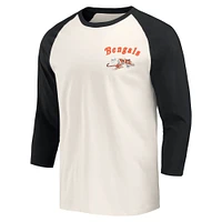 T-shirt à manches 3/4 raglan noir/blanc pour homme de la collection Darius Rucker Fanatics des Bengals Cincinnati