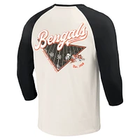 T-shirt à manches 3/4 raglan noir/blanc pour homme de la collection Darius Rucker Fanatics des Bengals Cincinnati