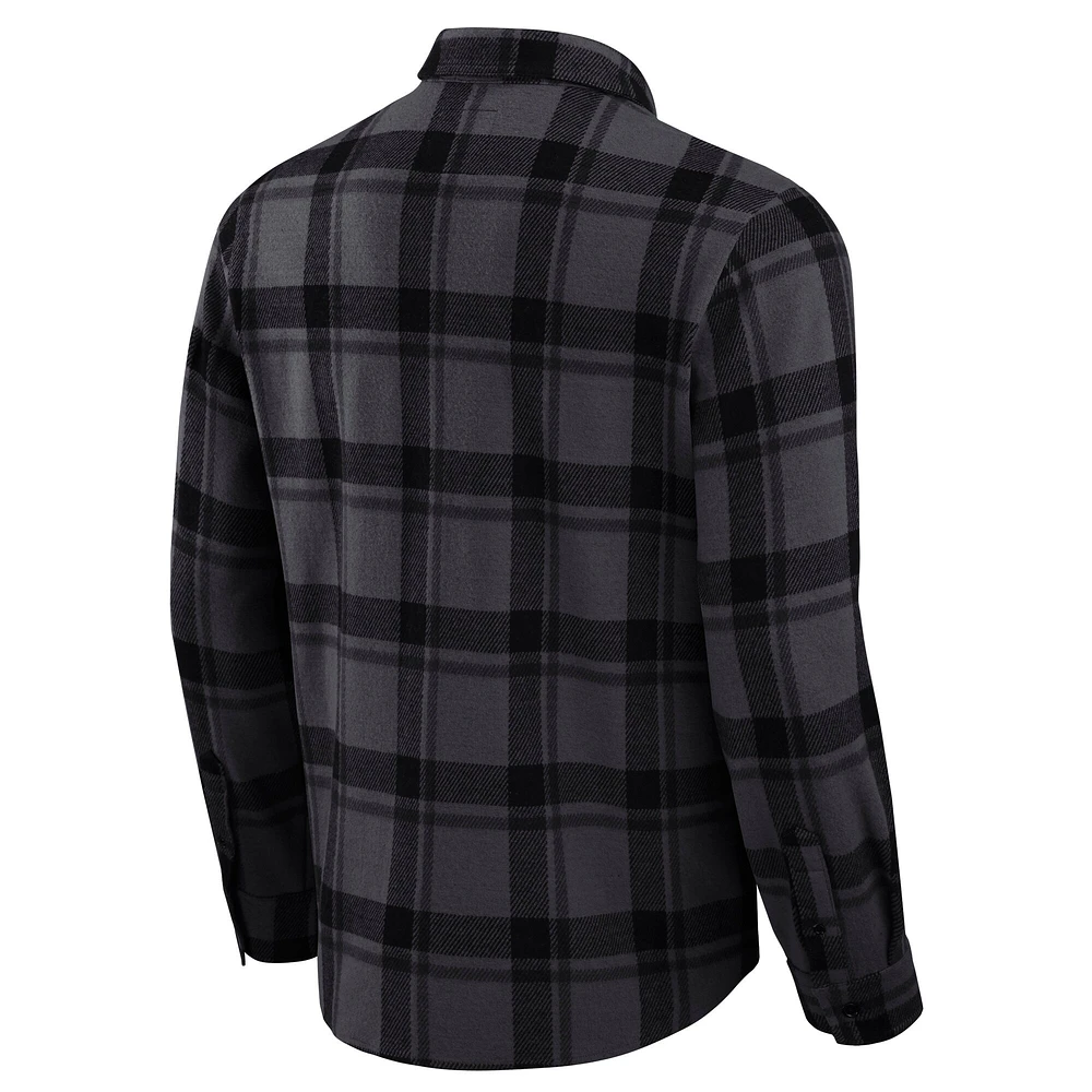 Men's Darius Rucker Collection by Fanatics Black Cincinnati Bengals Plaid Button-Up Shirt