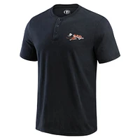 T-shirt Henley délavé noir pour homme de la collection Darius Rucker Fanatics des Bengals Cincinnati