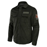 Men's Darius Rucker Collection by Fanatics Dark Green Cincinnati Bengals Corduroy Full-Button Shacket