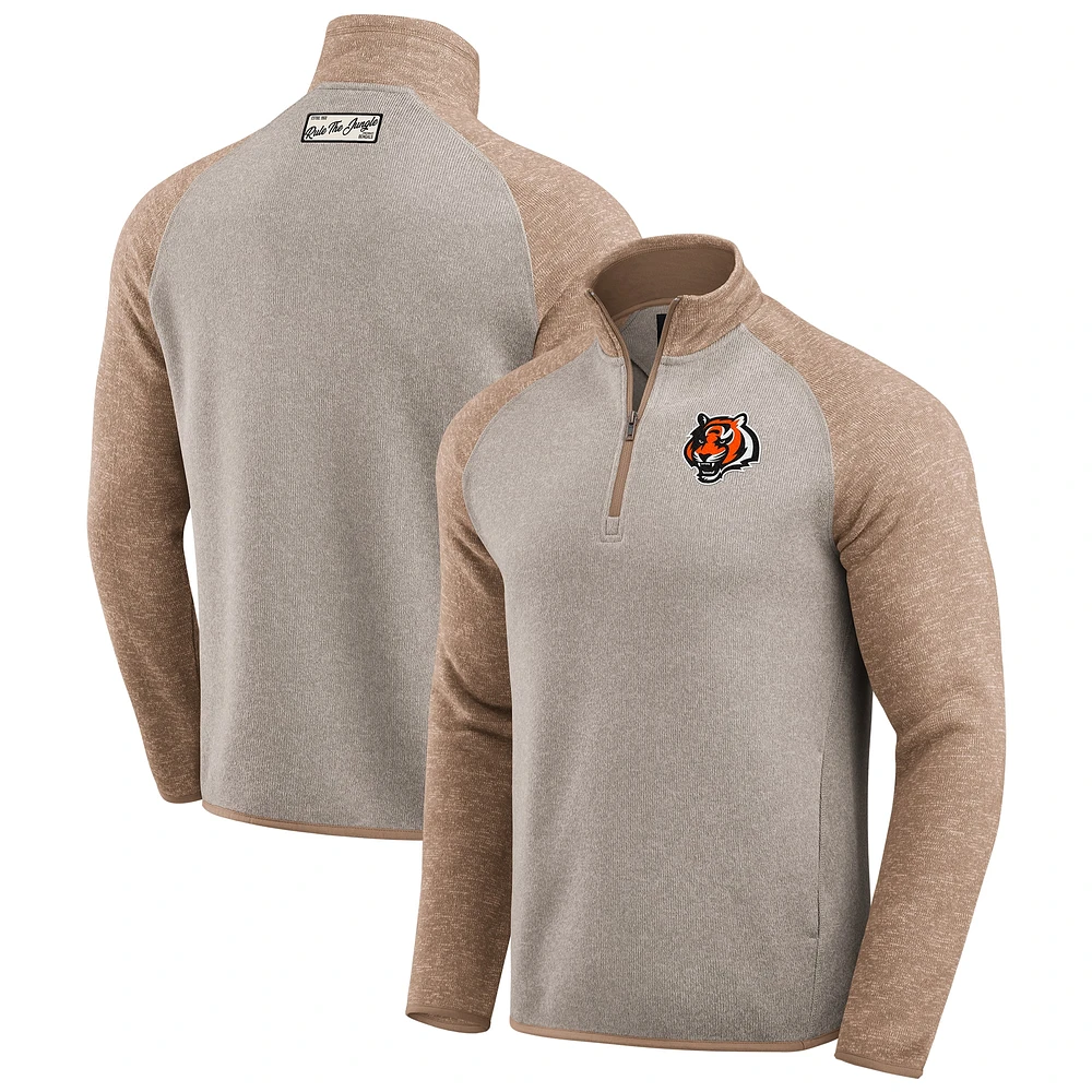 Men's Darius Rucker Collection by Fanatics Tan Cincinnati Bengals Tonal Quarter-Zip Jacket