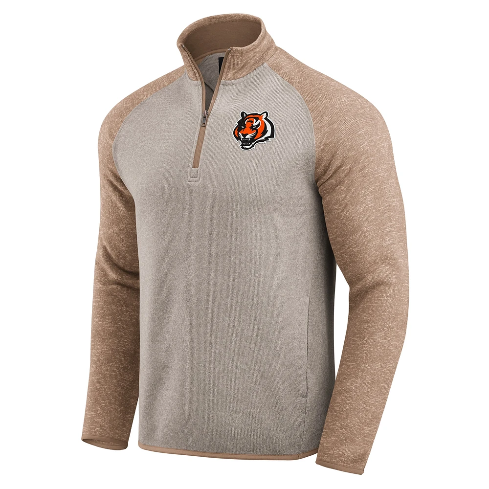 Men's Darius Rucker Collection by Fanatics Tan Cincinnati Bengals Tonal Quarter-Zip Jacket