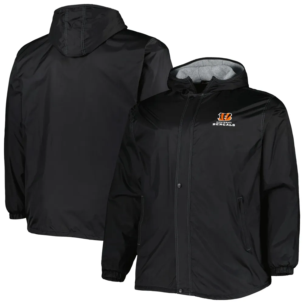 New Cincinnati Bengals Mens Big & Tall Sizes Black Full Zip Jacket  Hoodie